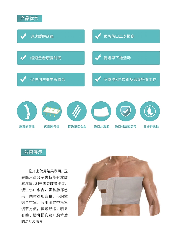 醫用高分子夾板（胸部護板、肋骨固定板）